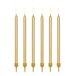 Tall Gold Birthday Candles 12ct
