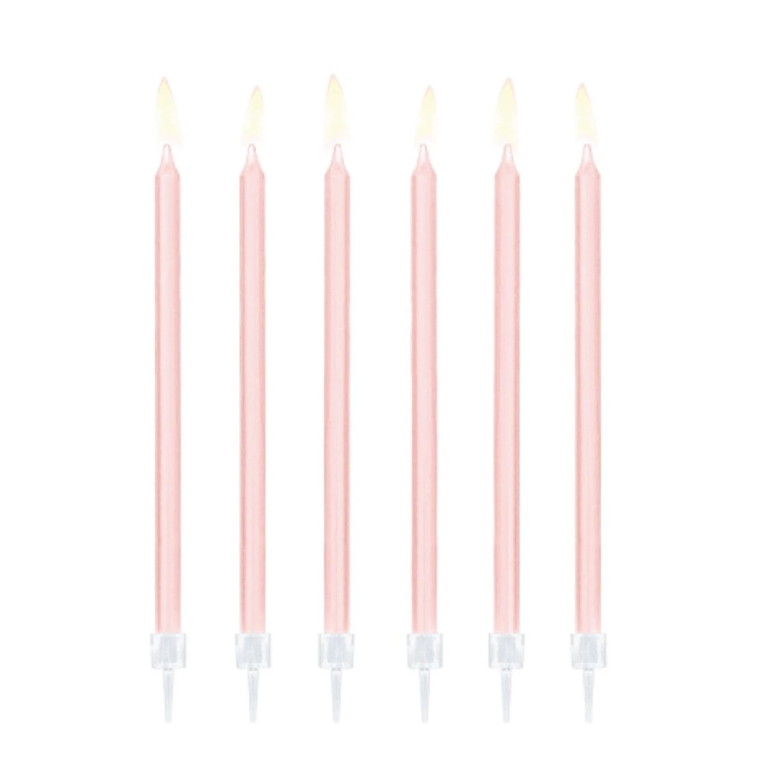 Tall Light Pink Birthday Candles 12ct