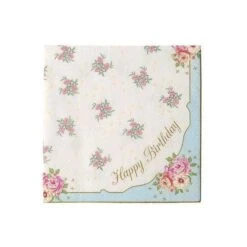 Talking Tables Vintage Floral Happy Birthday Napkins 20ct