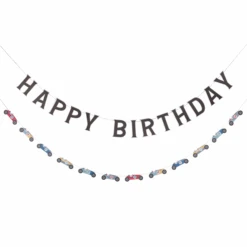 Vintage Racing Cars Birthday Banner Set 2ct