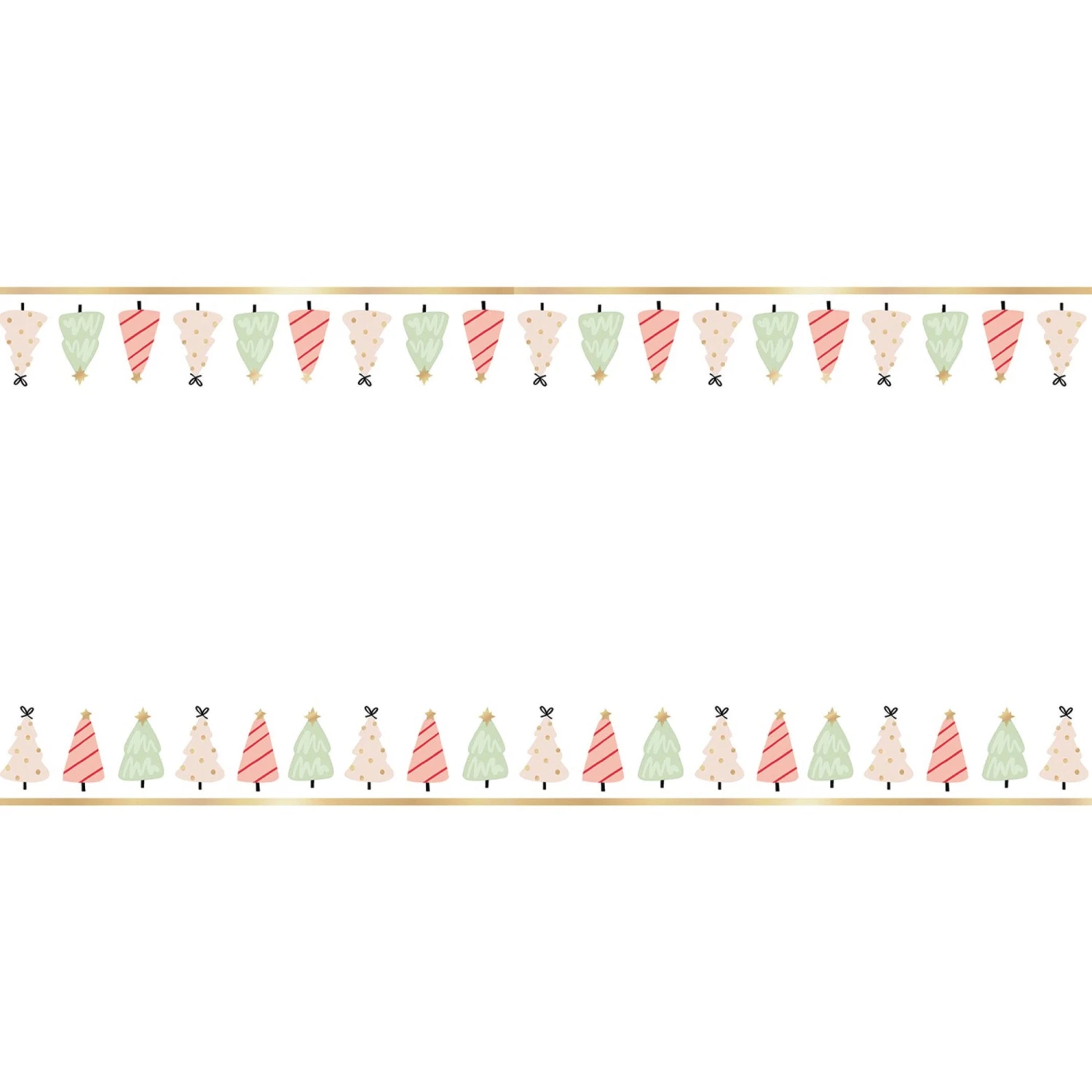 Whimsical Christmas Tree Paper Table Runner 25ft