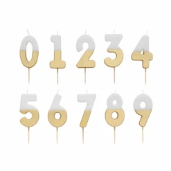 Talking Tables White & Gold Number Birthday Candle