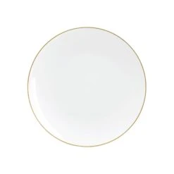 White With Gold Rim Plastic Dessert Plates 10ct