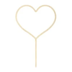 Wooden Heart Cake Topper